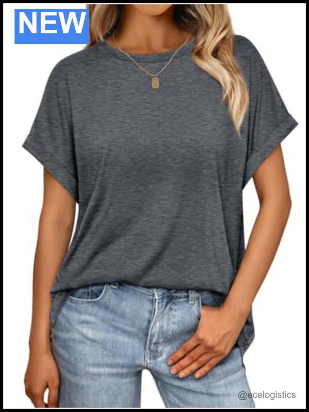 Oversized Short Sleeve T-Shirt Casual Summer Everyday Top Soft Stretchy